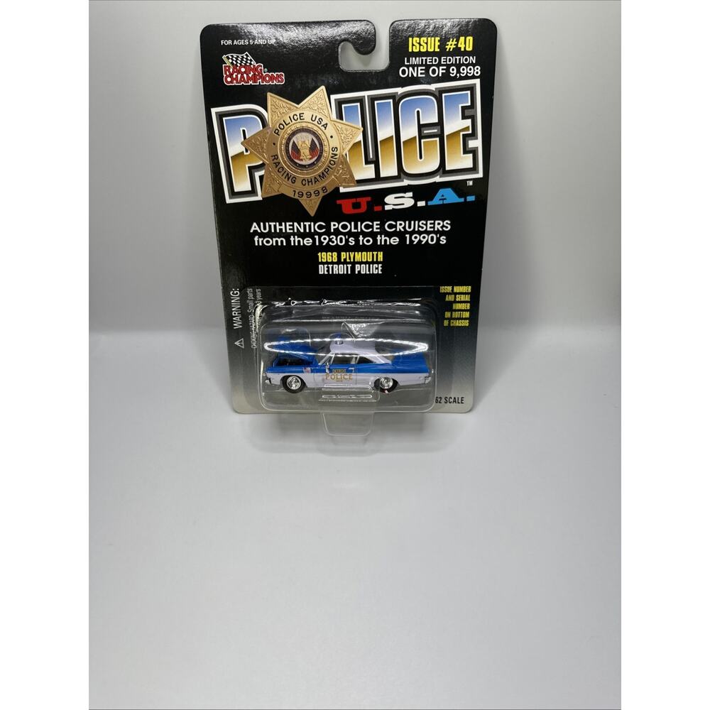 Racing Champions Police USA 1968 Plymouth Detroit Police NEW + FAST SHIPPING